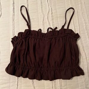 Wild Fable Brown Ruched Tank Top - Size S